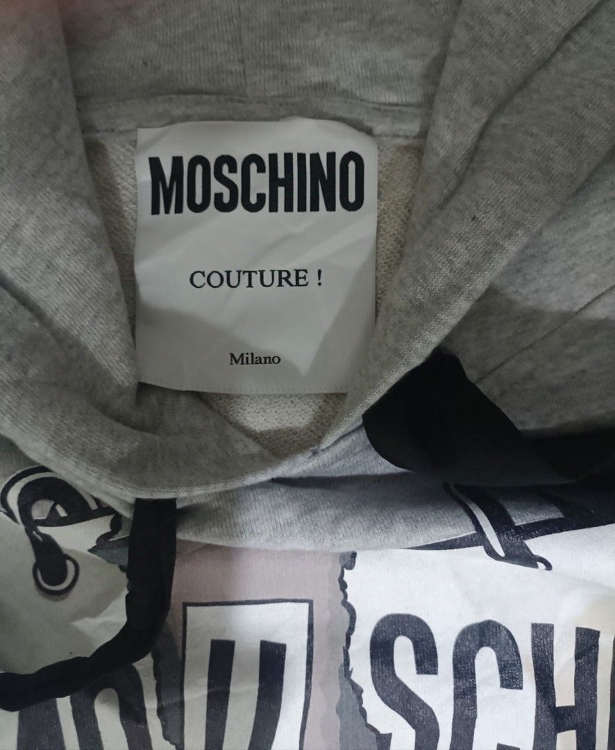 Moschino Rat A Porter Hoodie Dress In Grey Fesyen Wanita Pakaian Wanita Baju Luaran di Carousell