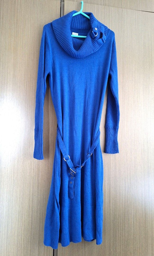 Royal Blue Long Sleeve Sweater Dress Carousell