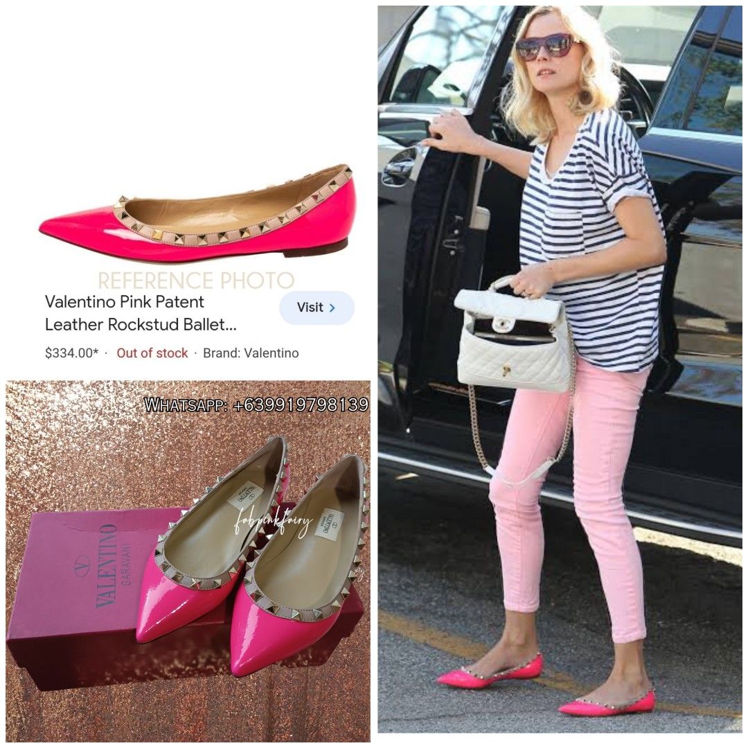 Pink valentino flats online
