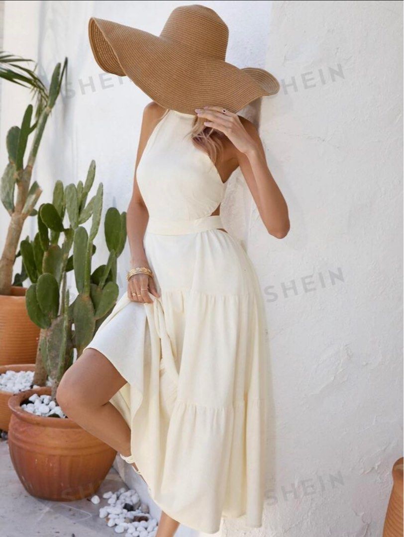 SHEIN Halter Tie Back Layered Hem Dress (Category: Dresses) located in Quezon City. Submitted by sa_cci (Listing ID 1333081585, Image 3). Description: Used once.
