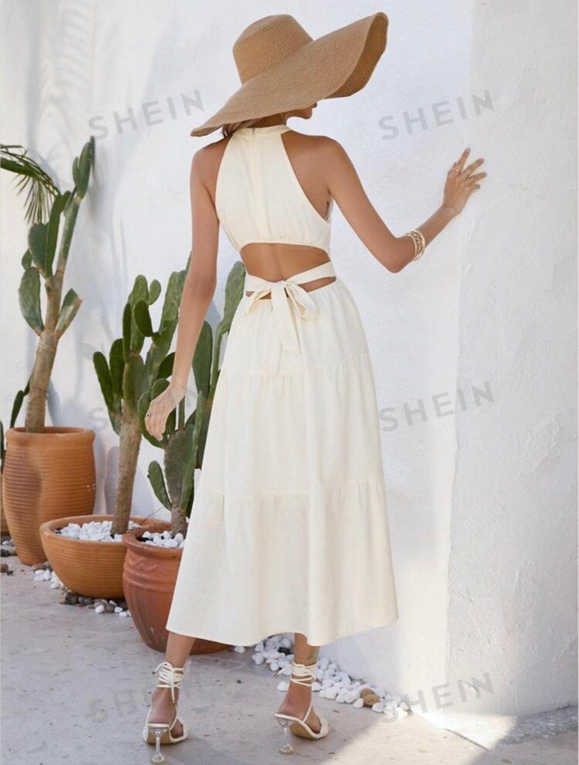 SHEIN Halter Tie Back Layered Hem Dress (Category: Dresses) located in Quezon City. Submitted by sa_cci (Listing ID 1333081585, Image 2). Description: Used once.