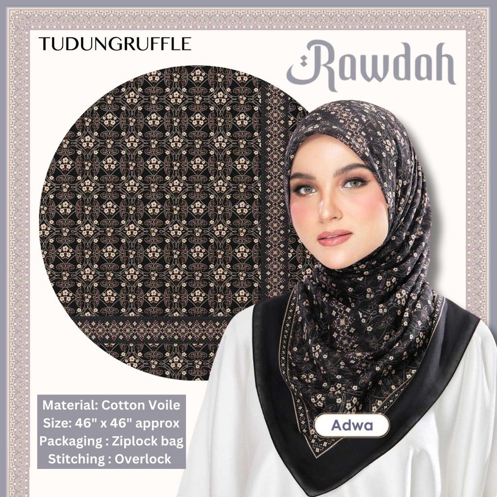 Tudung Ruffle Rawdah Adwa, Women's Fashion, Muslimah Fashion, Hijabs on ...