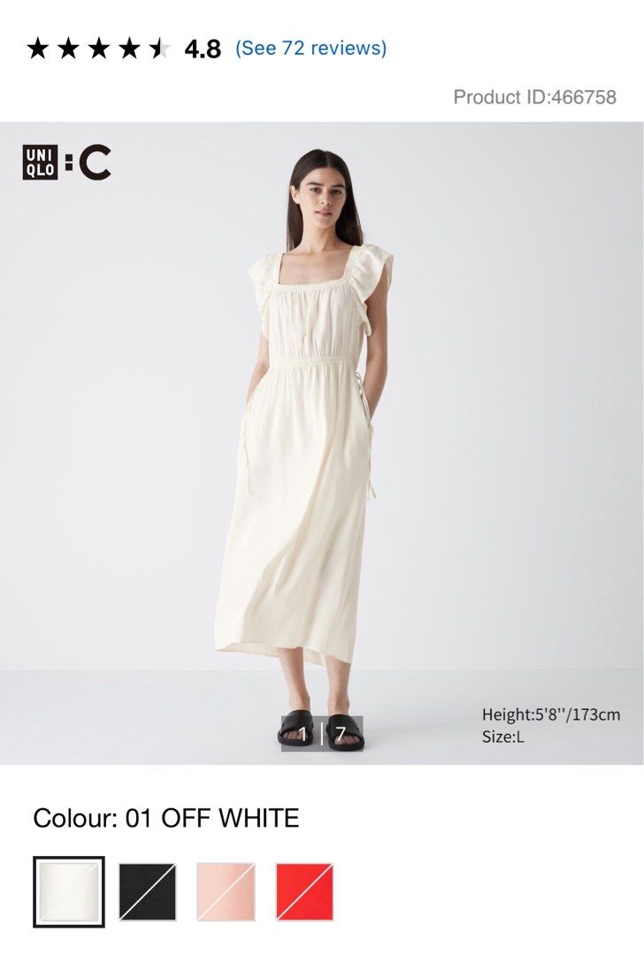 uniqlo gathered open back dress Women's Gathered Open Back Short-Sleeve Dress