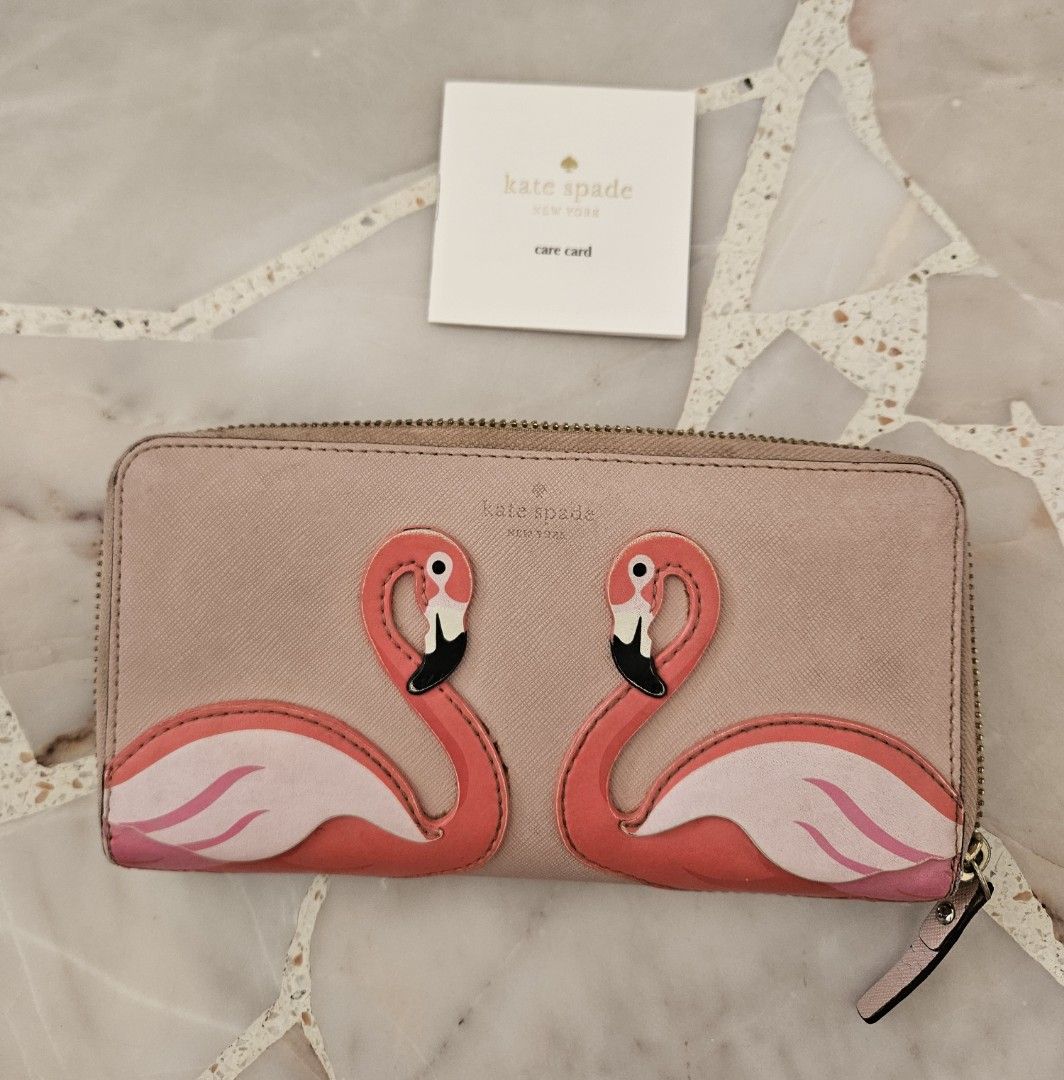 USED Kate Spade Pink Flamingo Wallet Well Used Women s Fashion Bags Wallets Wallets Card Holders on Carousell