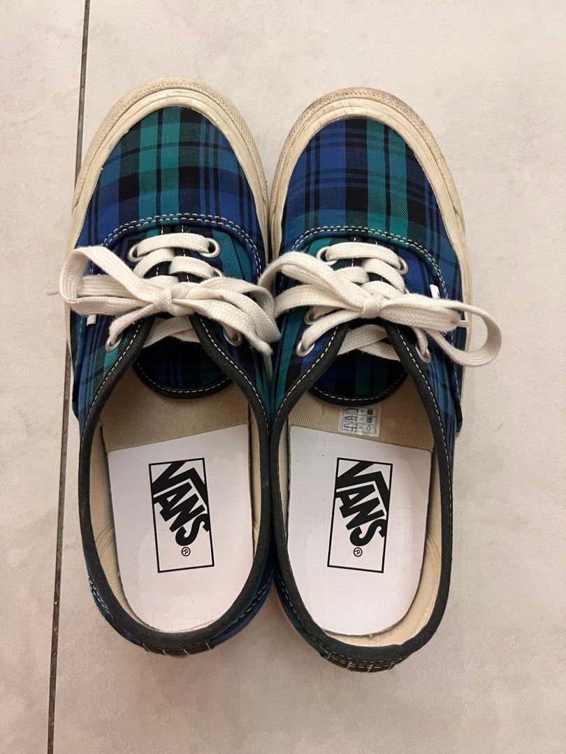 Green plaid vans shop