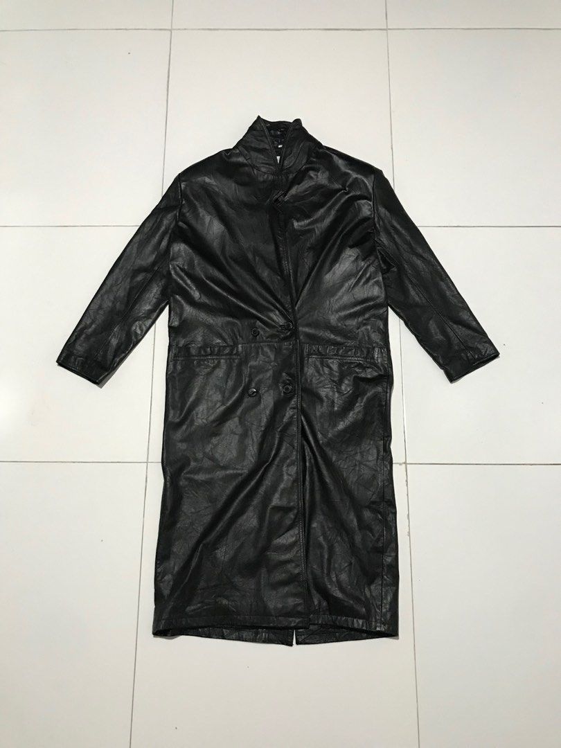 Brandon thomas leather trench coat best sale