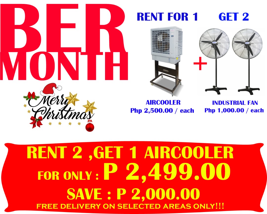 Air Cooler/Stand Fan Rental - Ber Months Promo (Rent 1 Air Cooler get 2 ...