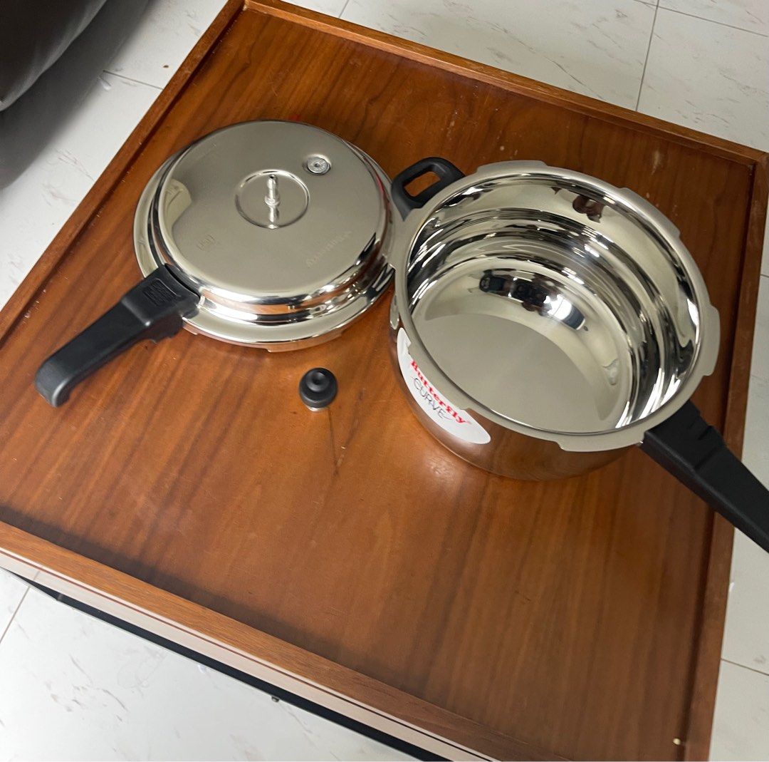 Butterfly Curve 5.5 litre Pressure Cooker Induction and Gas Stove Compatible Stainless Steel High Quality Furniture Home Living Kitchenware Tableware Cookware Accessories on Carousell