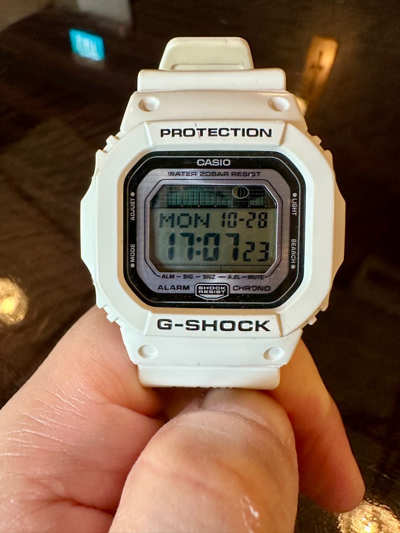 Casio G SHOCK GLX 5600 7JF White Surfing Timer Watch Good Condition