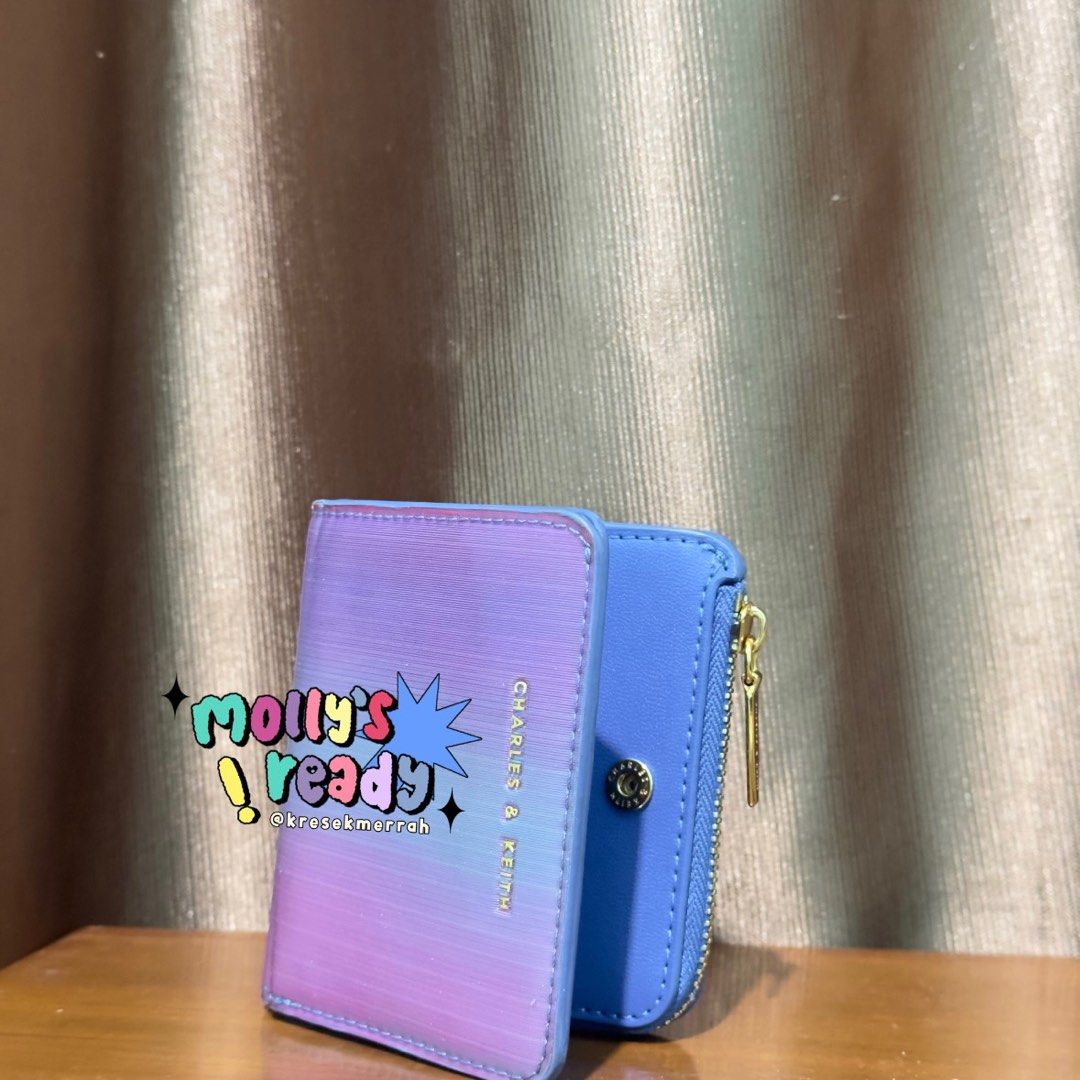 Charles Keith Zip Around Card Holder— Fuschia