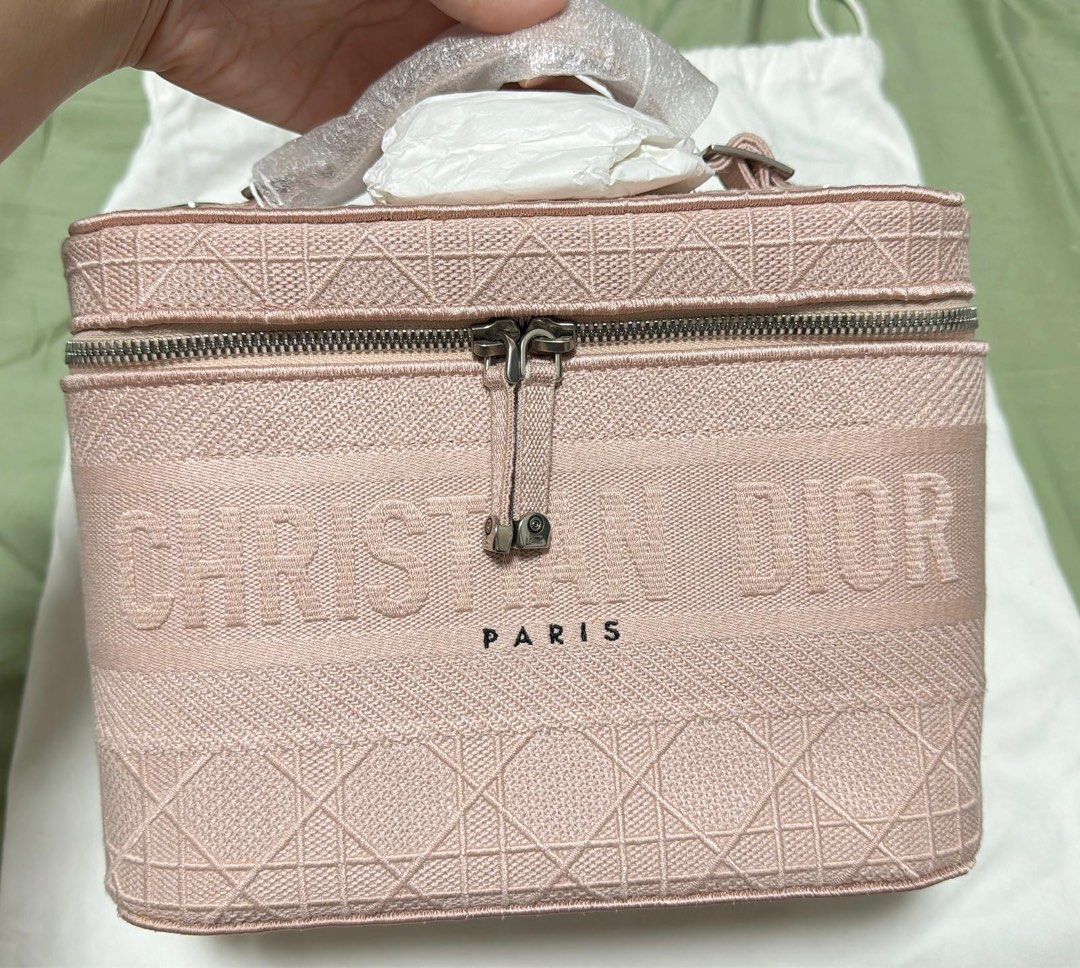 Dior Travel Vanity case pink Embroidered