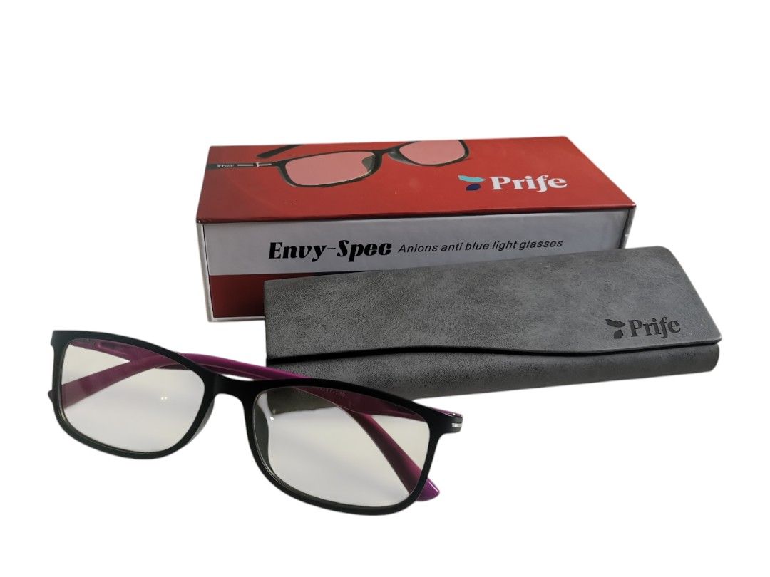 ENVY SPEC PURPLE WITH NEGATIVE ION (Category: Vision Care) located in Davao. Submitted by mariepres (Listing ID 1333181449, Image 3). Description: Tech-savvy? Protect your vision with Envy SPECS by PRIFE! Spending hours on your devices can take a toll on your eyes. Enter Envy Specs – engineered with blue light blocking technology to keep your eyes safe from digital strain. Whether you're coding, designing, gaming, or simply browsing, Envy Specs e
