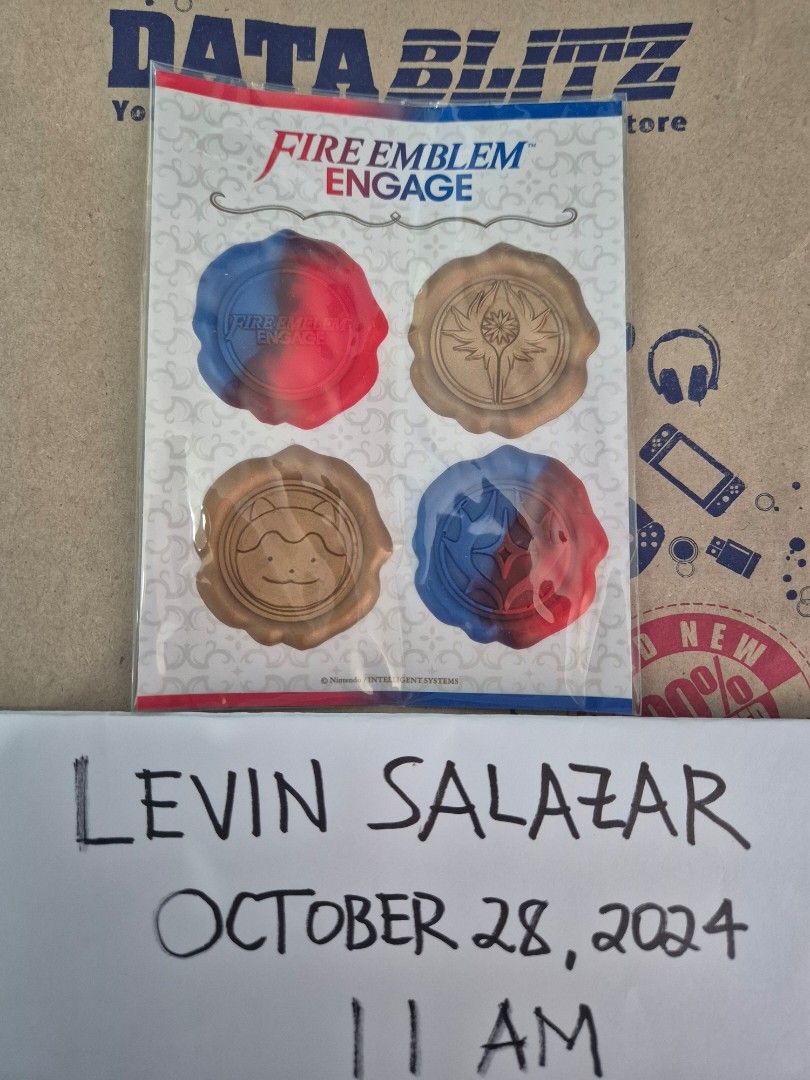 FIRE EMBLEM ENGAGE 3D EMBOSSED WAX SEAL STICKER (Category: Character Goods) located in Guiguinto. Submitted by Levinthings (Listing ID 1333177687, Image 1). Description: FOR SALE: Nintendo Switch Fire Emblem Engage 3D Embossed Wax Seal Sticker - Won from previous Datablitz raffle - Official Nintendo merchandise - Collector's item. If your a fan of Fire Emblem this is a must buy > Price: 499 > Condition: Brand New > Location: Guiguinto, Bulacan > 