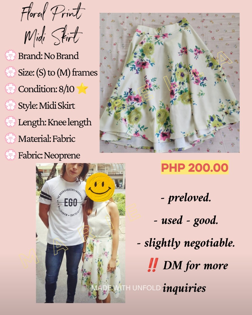 Floral neoprene midi skirt best sale