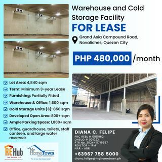 For Lease Prime Warehouse and Cold Storage Facility in Novaliches Quezon City