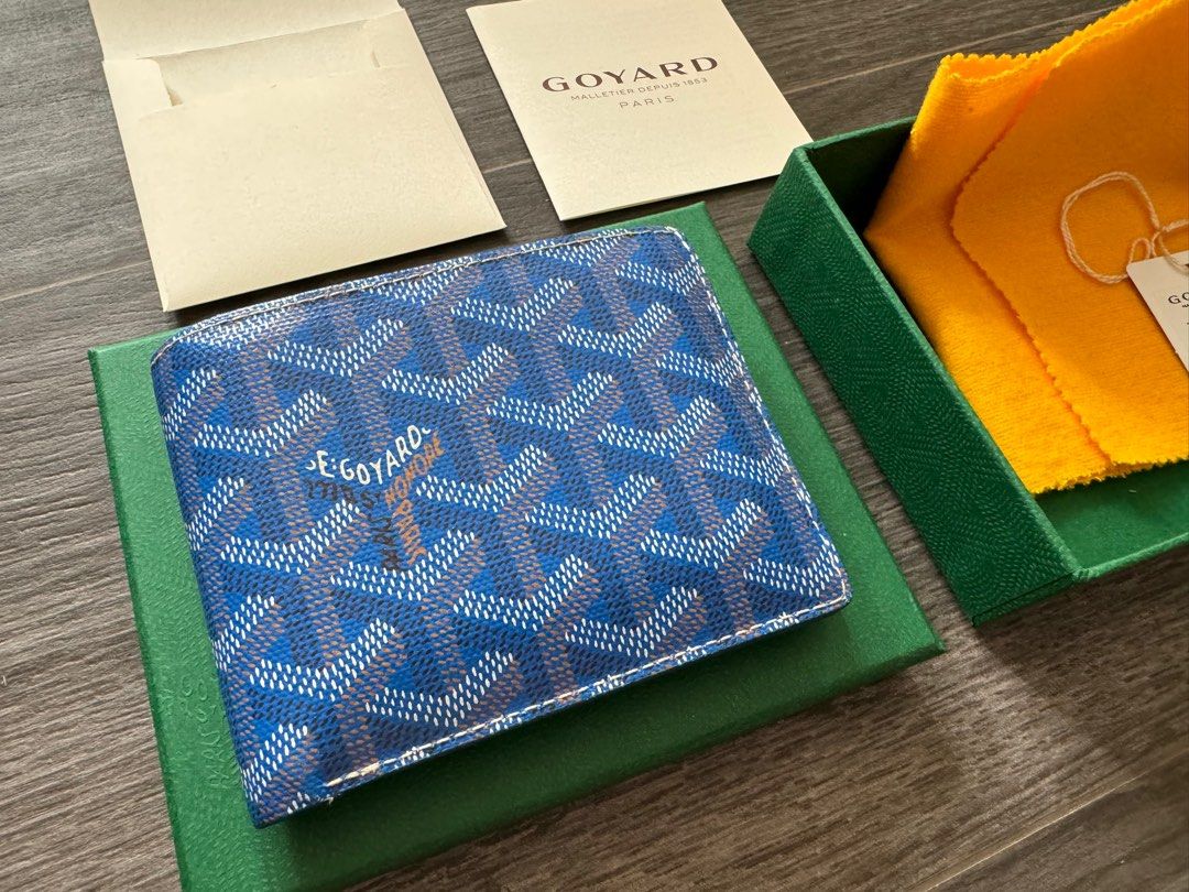 Goyard mens wallet blue best sale