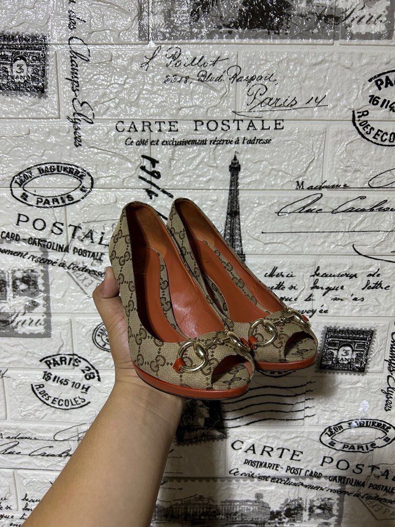 Gucci monogram heels shop