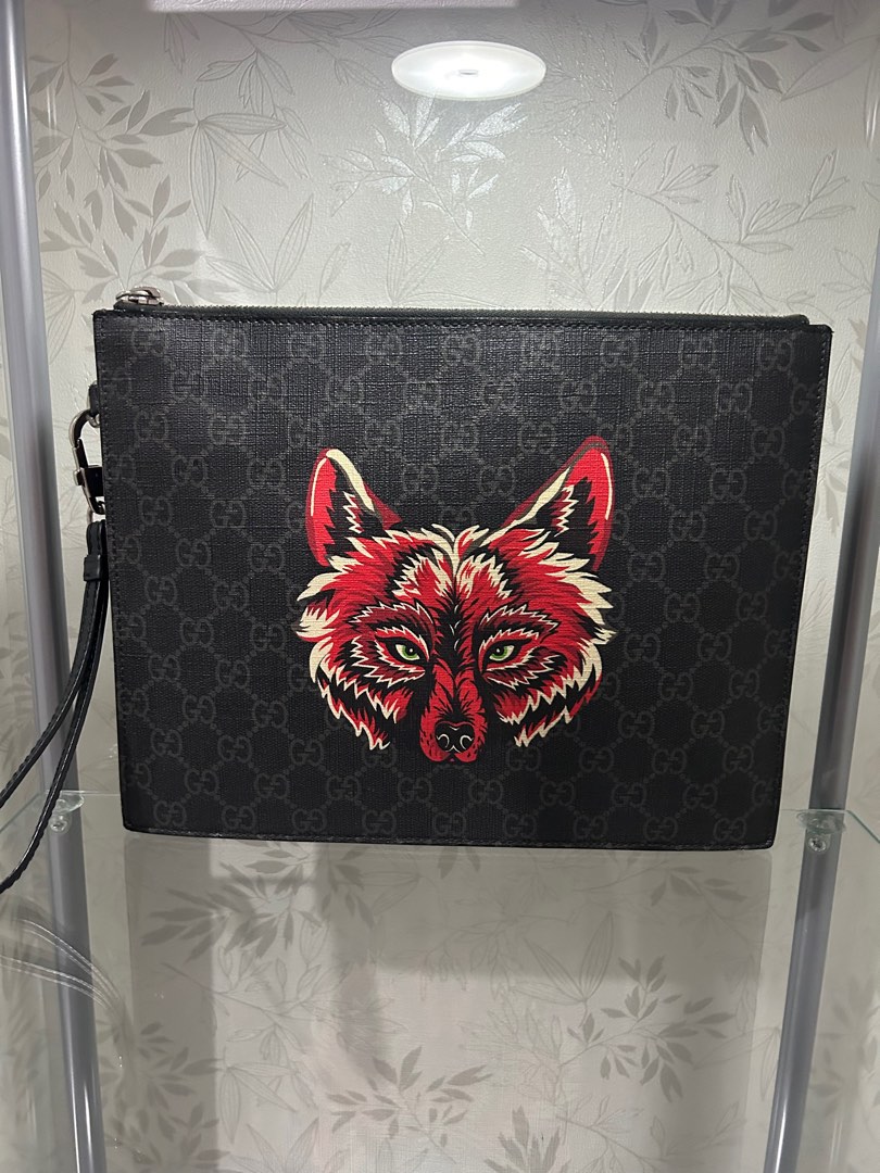 Gucci Wolf Clutch Barang Mewah Tas Dompet di Carousell