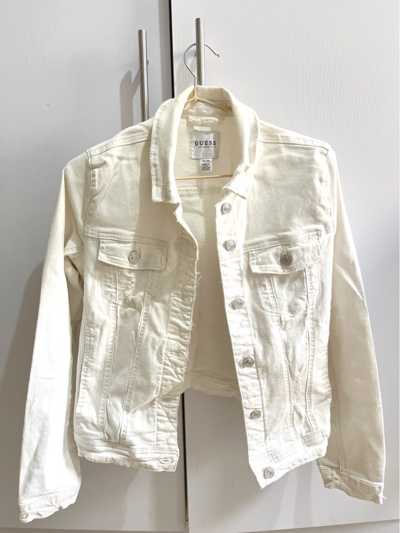 Guess white jean jacket on sale