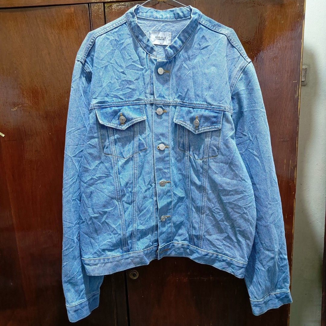 Jaket Jeans Trucker Shanghai One-Flit Jumbo Oversize Big size Not Uniqlo  Zara Man Giordano Spao Levi's Levis