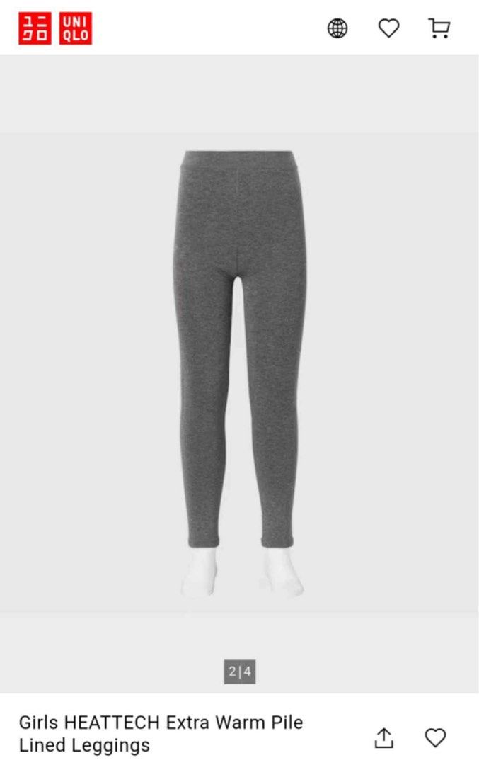 Kids Uniqlo Extra Warm Pile Lined Leggings 5 6 yrs old