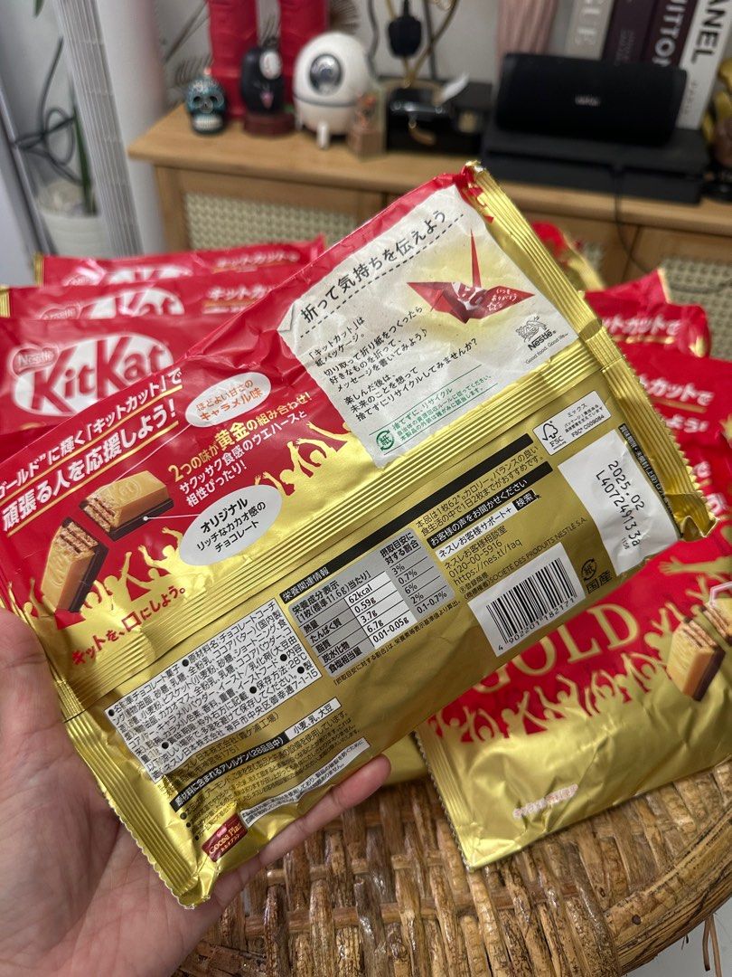 kitkat gold from japan (Category: Other Food & Drinks) located in Cavite. Submitted by mylittlechicshop (Listing ID 1333257827, Image 2). Description: Kitkat Gold (Japan's special Edition) ✅210 only Few packs available 💯 guaranteed original from Japan on hand and ready to ship.
