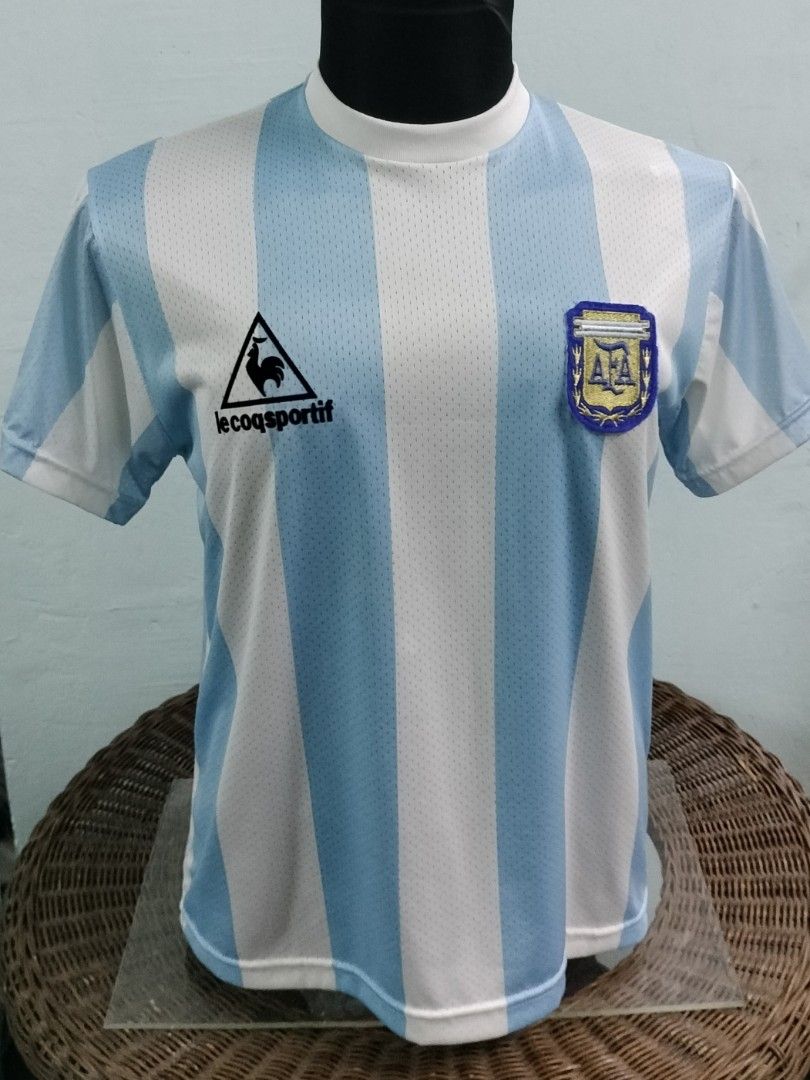 LE COQ SPORTIF x ARGENTINA 1986 Maradona 10 Reissue Home Jersey Men s Fashion Tops Sets Tshirts Polo Shirts on Carousell