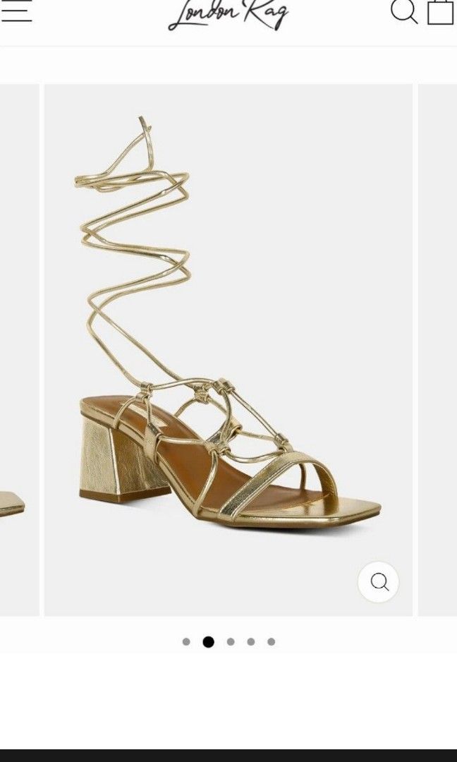 Gold Strappy Heels 2.5 inches (Category: Heels) located in San Rafael. Submitted by potiny (Listing ID 1333202609, Image 2). Description: Used twice 8 US 39 EUR RFS: Too big for me.