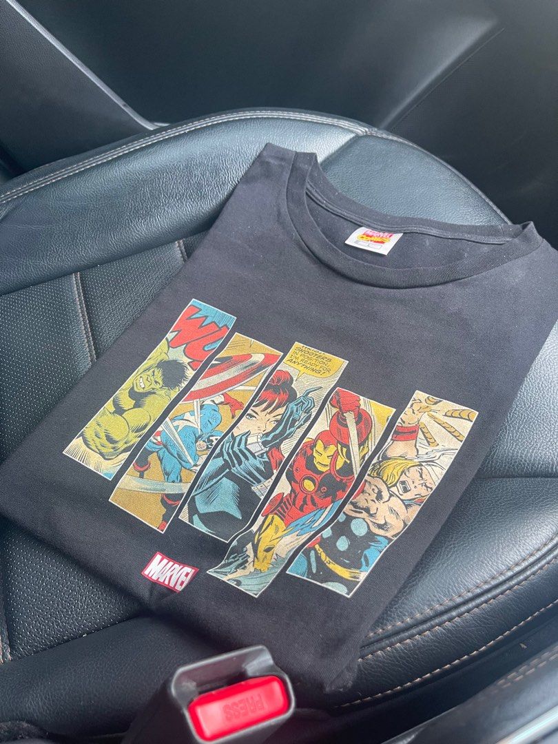Marvel comics (Category: Tshirts & Polo Shirts) located in Masai. Submitted by ar2hand (Listing ID 1333212009, Image 1). Description: Pit 21 Labuh 28.5 Condition 9/10 Post dfod📦🚚.