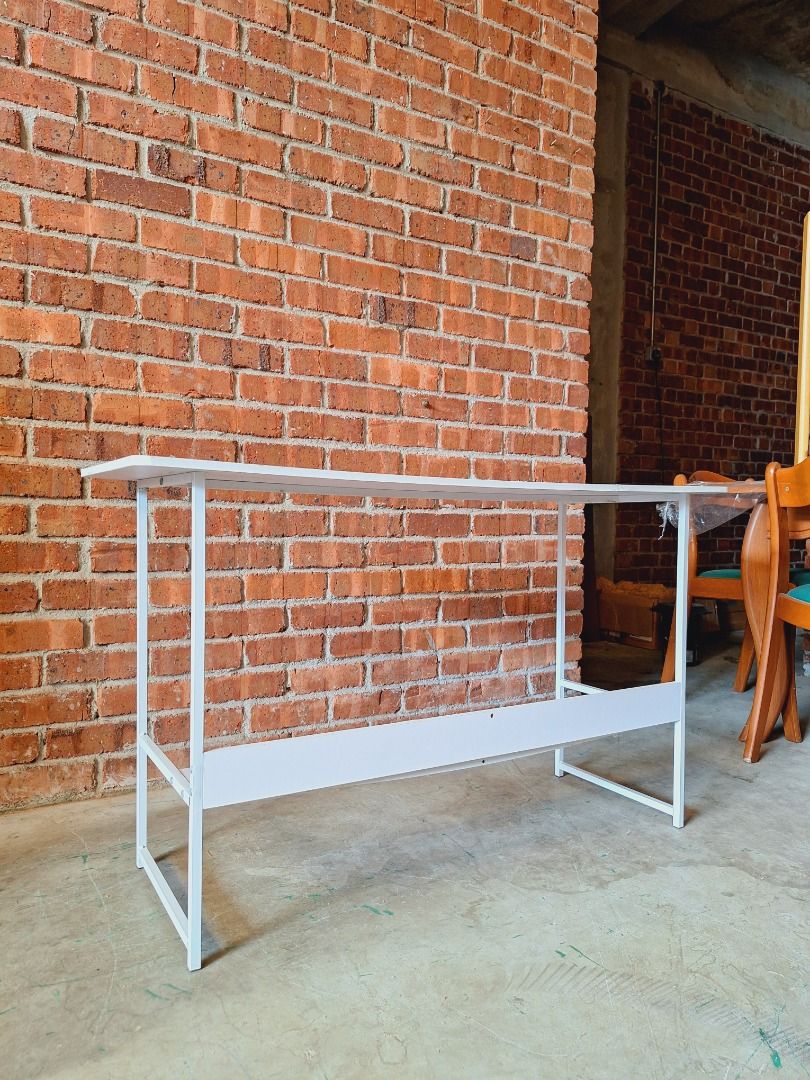 Modern White Wooden Steel Based Study Desk | Meja Belajar Kayu Putih ...