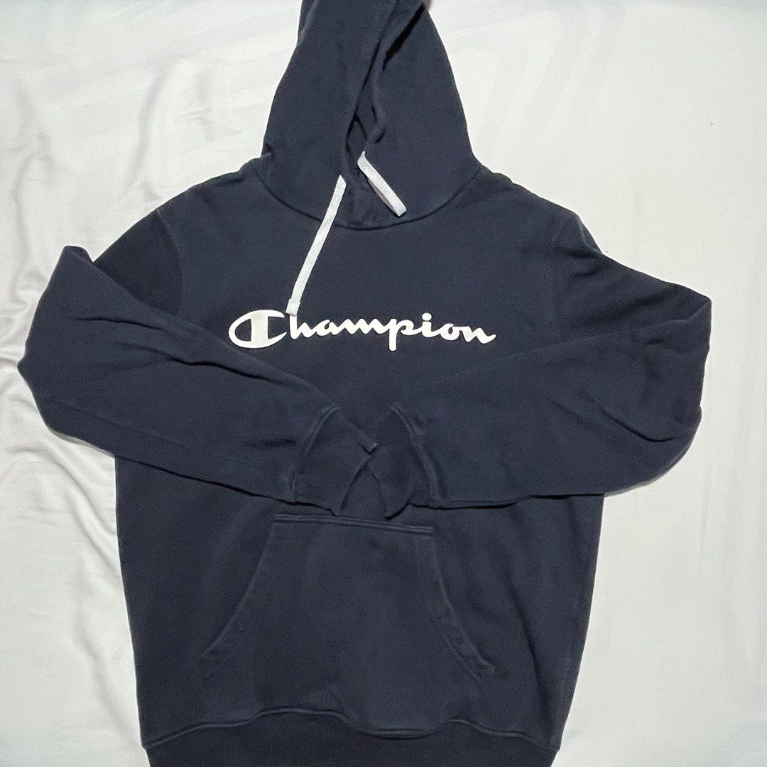 navy blue champion hoodie