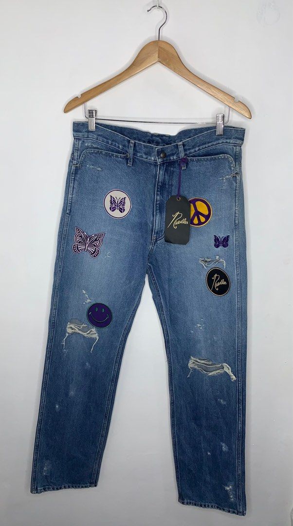 Needles Assorted Patchwork Distressed Pants (Category: Jeans) located in Binan City. Submitted by hybrid_archival_theory (Listing ID 1333279180, Image 1). Description: Needles Assorted Patchwork Distressed Pants Mens Medium Waist: 42 cm Thigh: 27cm Knee: 25 cm Inseam: 76 cm Leg opening: 20 cm Never worn with Tag Please Check Detailed photos Posted for Your Reference Thanks!!!.