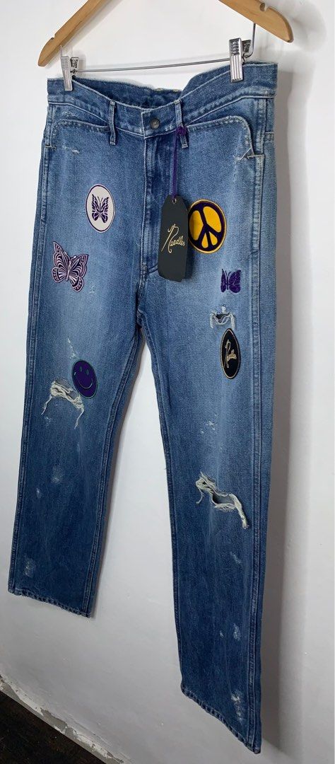 Needles Assorted Patchwork Distressed Pants (Category: Jeans) located in Binan City. Submitted by hybrid_archival_theory (Listing ID 1333279180, Image 2). Description: Needles Assorted Patchwork Distressed Pants Mens Medium Waist: 42 cm Thigh: 27cm Knee: 25 cm Inseam: 76 cm Leg opening: 20 cm Never worn with Tag Please Check Detailed photos Posted for Your Reference Thanks!!!.