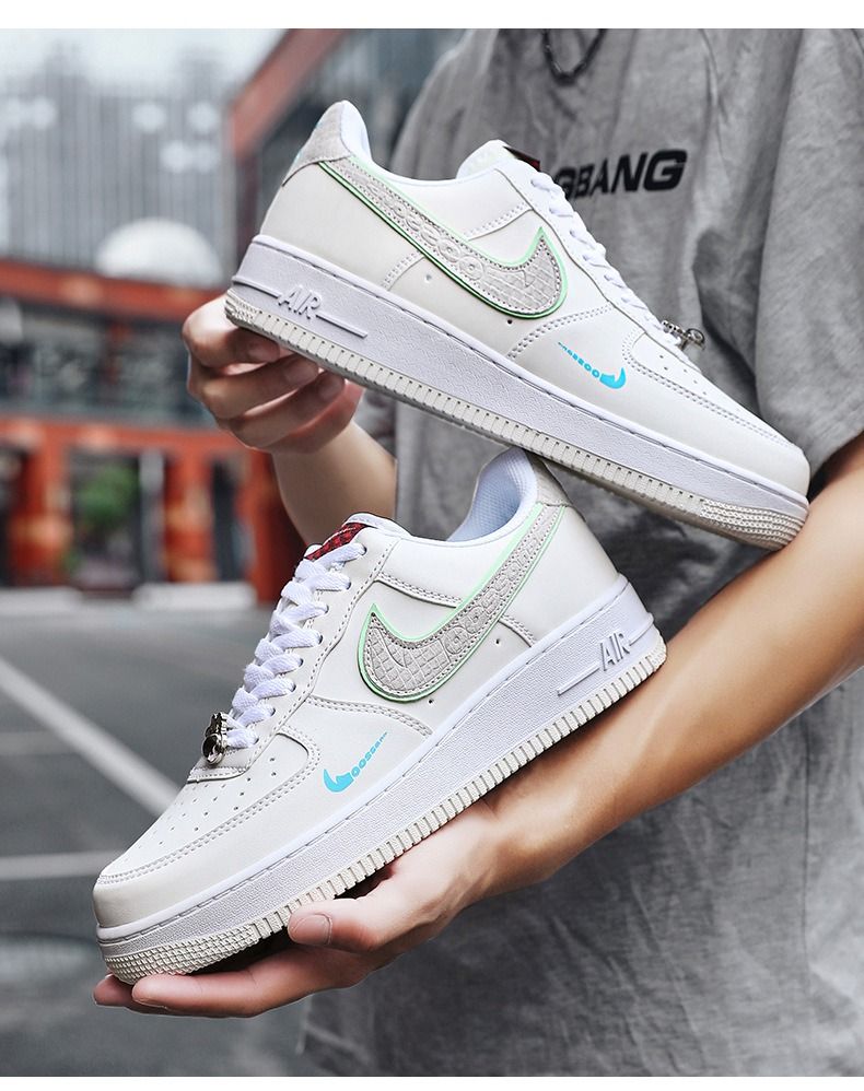 Nike Air Force 1 AF1 AJ Size 36 47 Air Force Dragon Year Off White Low top No. 1 Alphabet Sneakers for Men and Women Versatile Casual Trendy Shoes