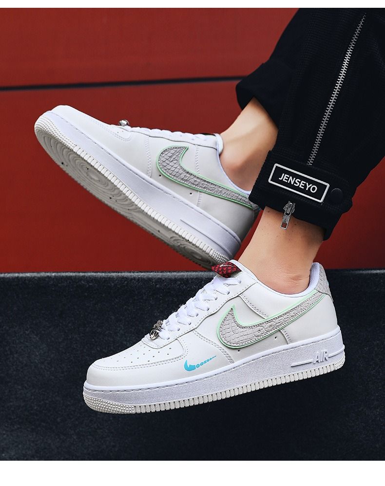 Nike Air Force 1 AF1 AJ Size 36 47 Air Force Dragon Year Off White Low top No. 1 Alphabet Sneakers for Men and Women Versatile Casual Trendy Shoes