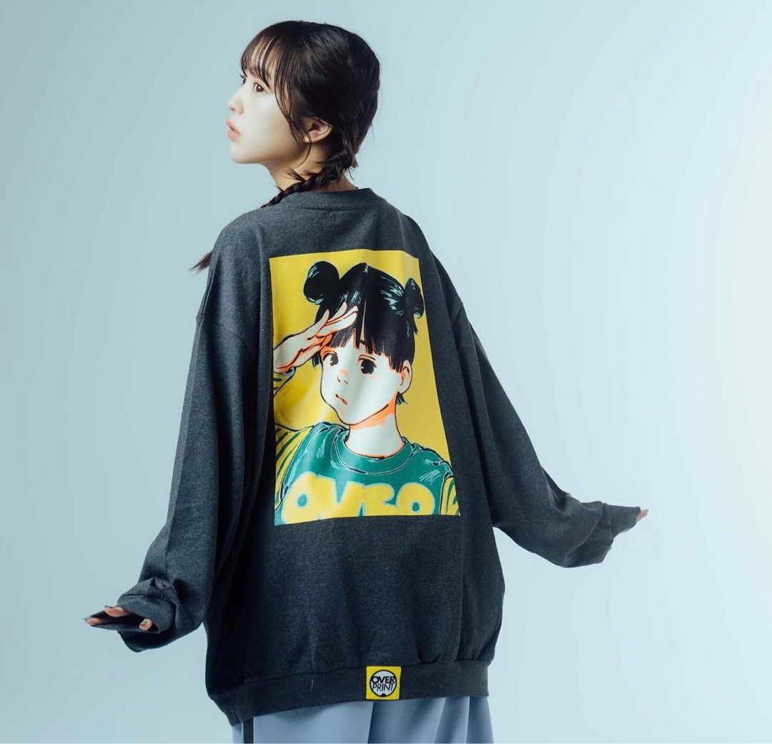 Over Print / Pop Art Sweatshirts like LS Ver 19 (Yellow), 女