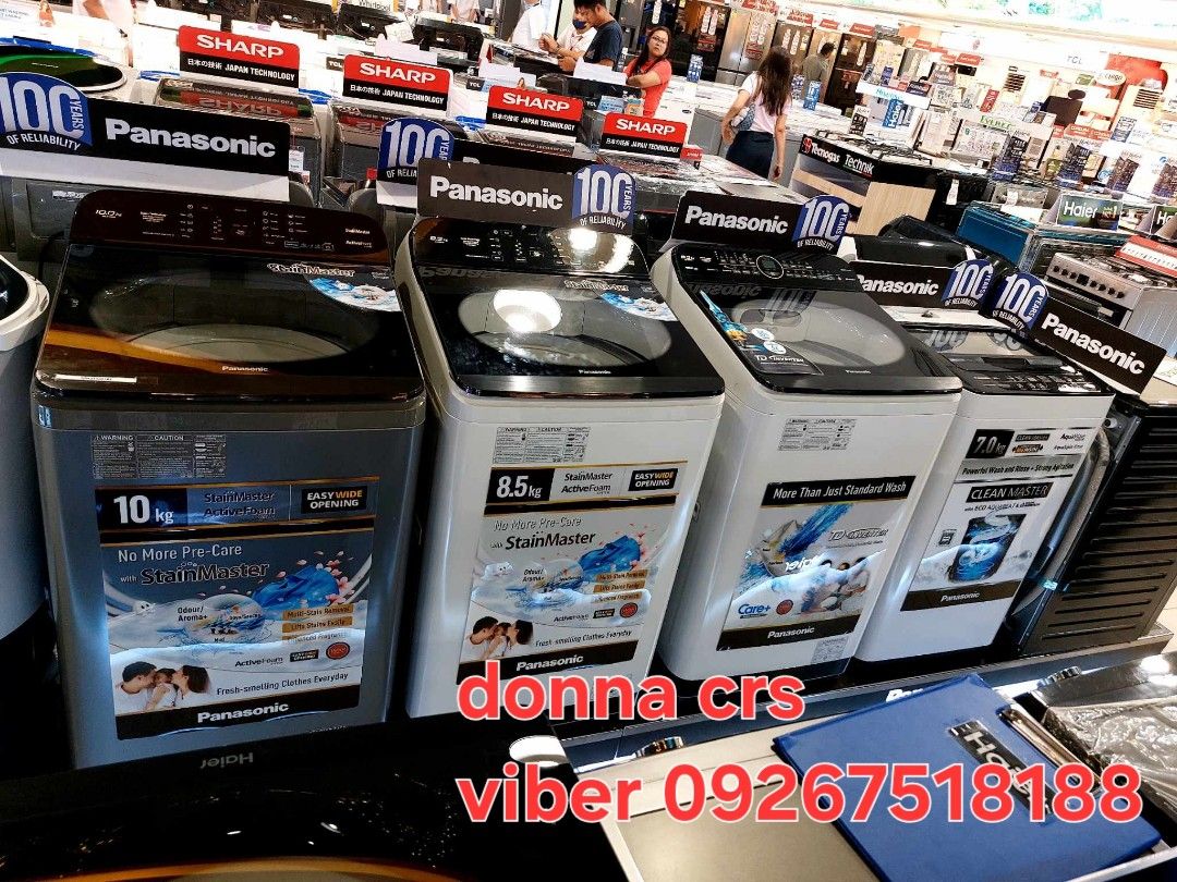 Panasonic topload washing machine (Category: Washing Machines and Dryers) located in Quezon City. Submitted by daligcon19 (Listing ID 1333279671, Image 1). Description: SALE♥️SALEPANASONIC TOPLOAD NON INVERTER &INVERTER ➡️NON-INVERTER NA-F70S7HRM2 7kg NEW - Cash 11,700 NA-F85A9HRM 8.5kg - Cash 14,950 NA-F100A9DRM 10KG- Cash 19,400 ✅️INVERTER TYPE NA-FD90X1HRM 8.5kg - Cash 18,950 NA-FD85X1BRM 9.0kg NEW-Cash 20,400 NA-FD10x1HRM 10kg- Cash 22,600 NA