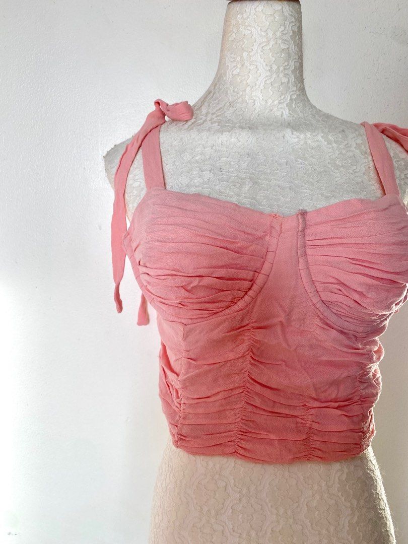 pink bow corset (Category: Sleeveless) located in Quezon City. Submitted by emptygrounds (Listing ID 1333208514, Image 2). Description: ✨ size UK 12 on tag ✨ never worn ✨ glassons is from aus hehe.