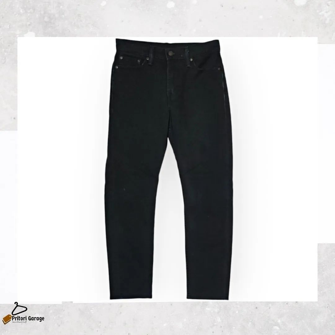 Raw Denim Jeans Tebal Levis 510 Slim Fit Black Wash Color Vintage