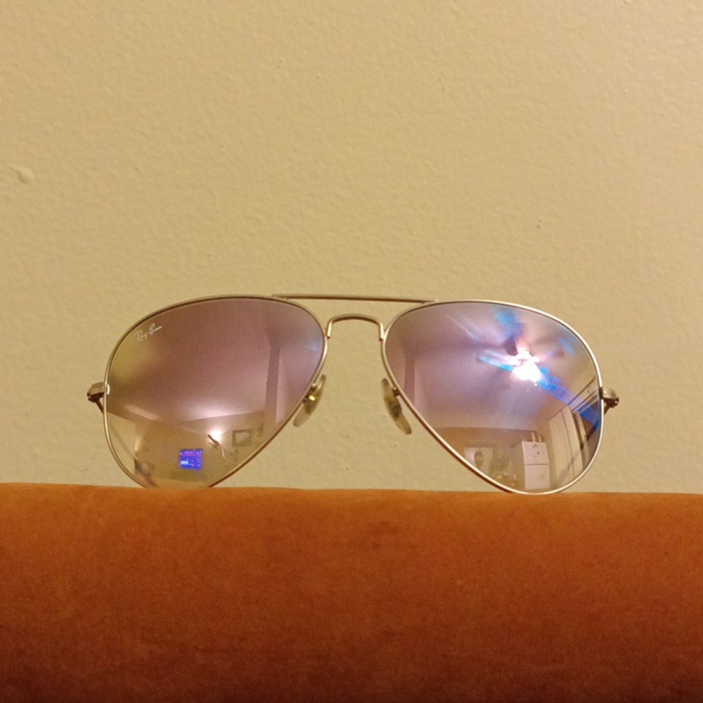 Ray Ban Gladiator purple mirror aviator sunglasses
