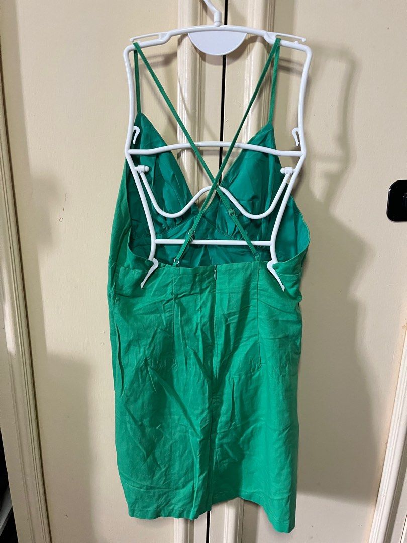 Shein Green Low Back Linen Dress (Category: Dresses) located in Makati City. Submitted by frelbv (Listing ID 1333215146, Image 2). Description: ❌ No when worn photo available. All items no longer fits me and mostly never really get to be used. ❌ No unrealistic price haggling. ✅️ Available for nego if buying 3 or more items from the listing 📦 Shipping thru JT Express. Grab/ Lalamove, if pick up.