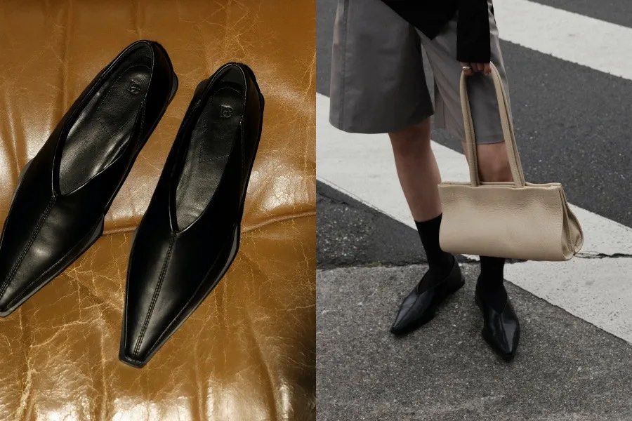 STUDIO DOE - V Flats 剪接平底尖頭鞋, 她的時尚, 鞋類, 樂福鞋