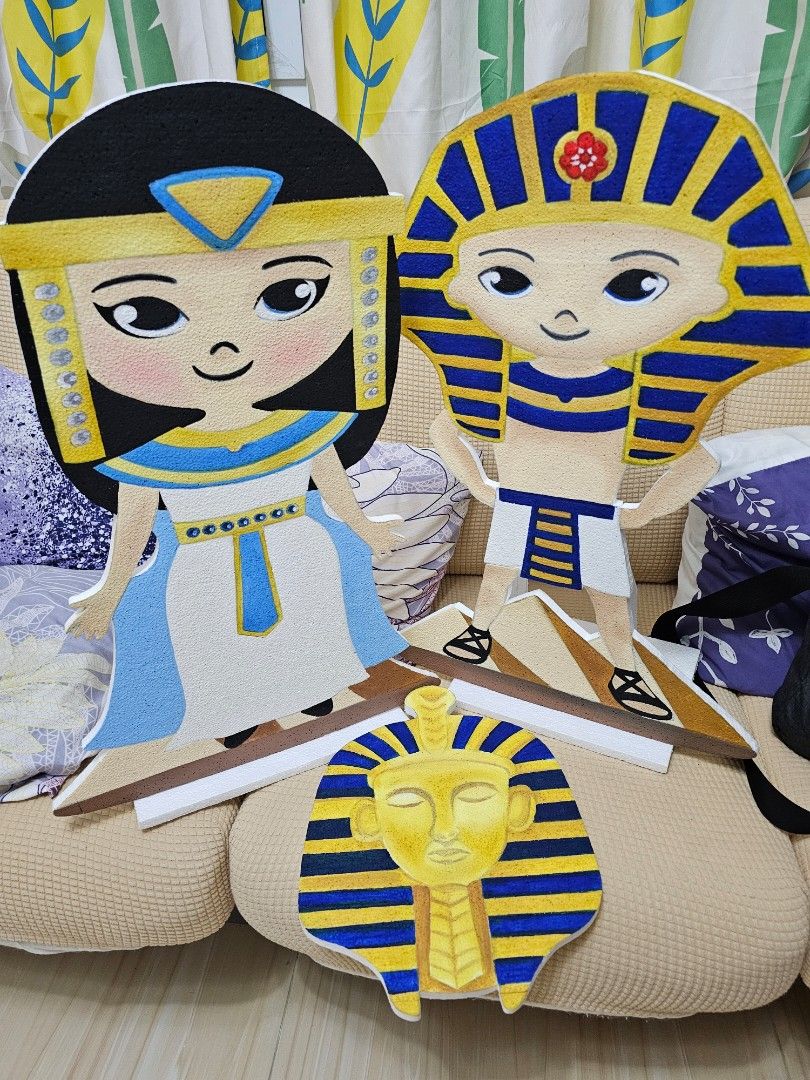 STYRO BACKDROP Egypt (Category: Wall Decor) located in Muntinlupa City. Submitted by alt1818 (Listing ID 1333285750, Image 1). Description: 3pcs Egyptian Styro Decor [Goddes/Pharaoh kid est 2ft.] [Head est 1ft] #styrobackdrop #styrostandee #Egyptian.