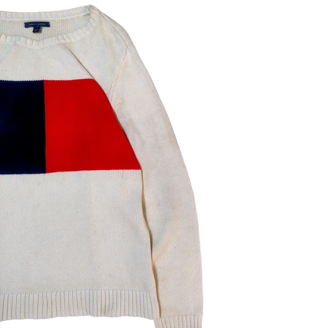 Sweater rajut tommy Hilfiger big logo vintage Knitwear motif