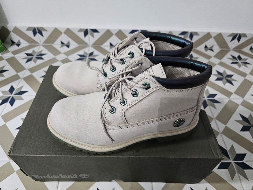 Timberland Nellie Waterproof Chukka Light Taupe Nubuck Women Women s Fashion Footwear Boots on Carousell
