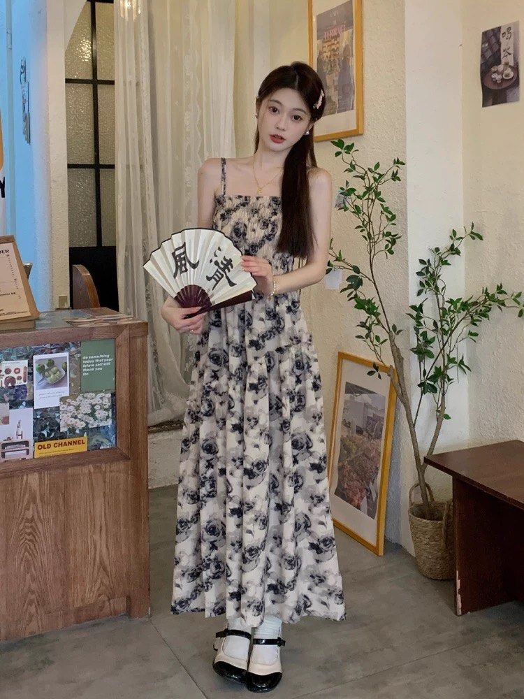 Slip dress korean style sales