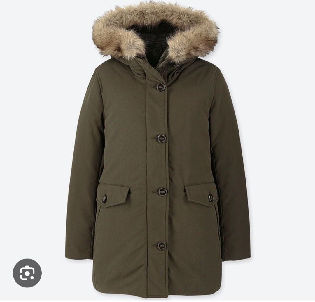 Uniqlo ultra warm down winter coat jacket olive colour size S Women s Fashion Coats Jackets and Outerwear on Carousell
