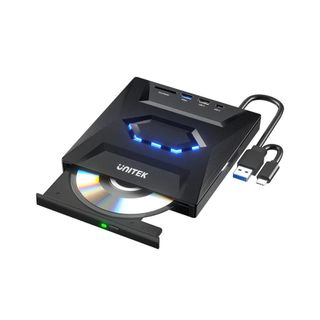 Unitek 5-in-1 External Optical Drive 24x/8x with Hub Function (T1037A)630022359993611127