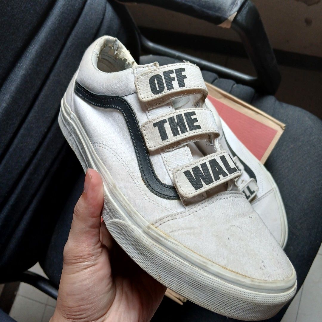 Vans off the wall velcro white online