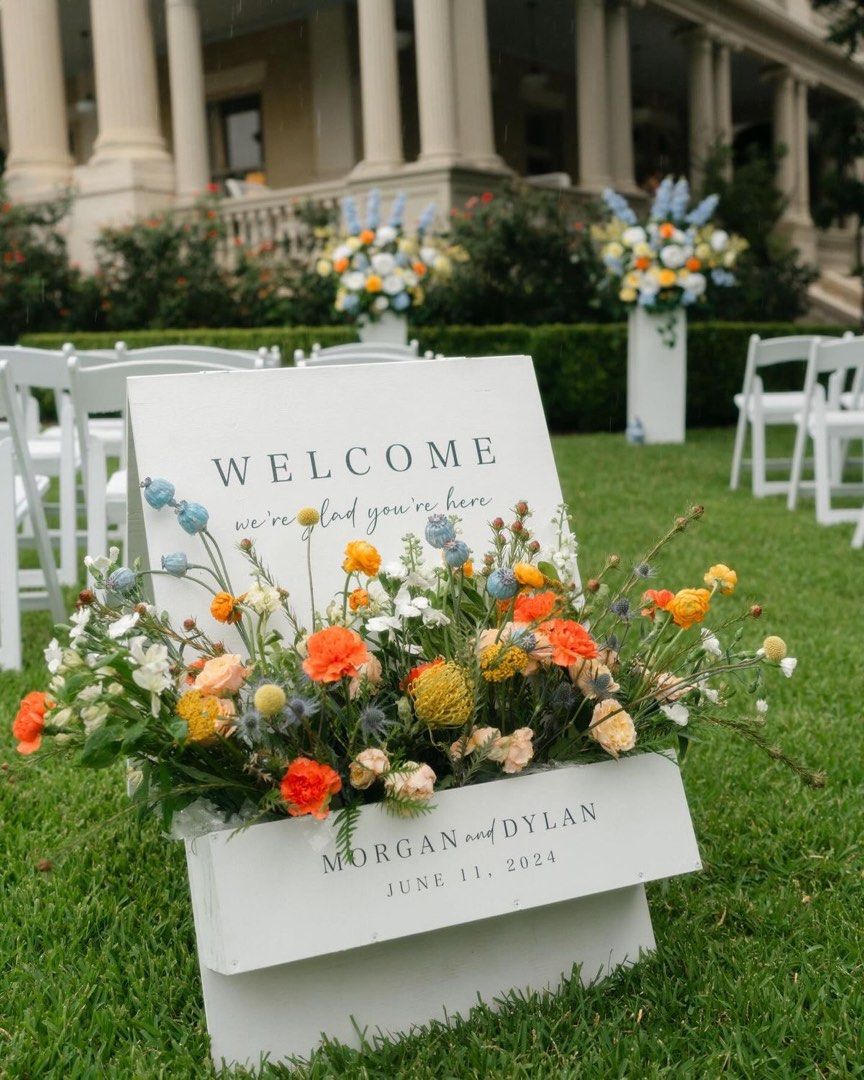 Welcome Signage Flower Box [For Rent], Furniture & Home Living, Home ...